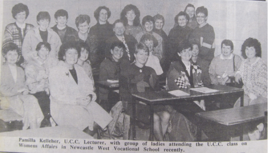 0134 : A group of ladies in Newcastle West Vocational School attending the UCC class on Womens Affairs